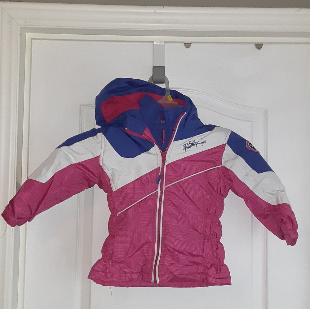 Girls pink purple weatherproof winter coat